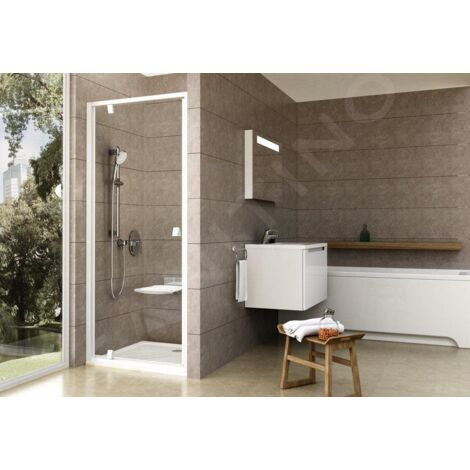 Ravak Pivot - Porte de douche, 761-811 mm, blanc/verre clair 03G40101Z1 (1/5)