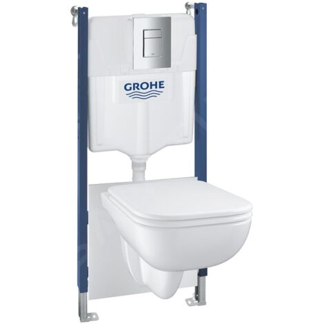 Grohe Solido - Set de bâti-support, cuvette Edge Ceramic et abattant softclose, plaque de déclenchement Even, chrome 39816000 (1/5)