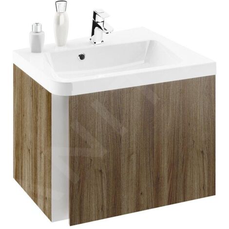 Ravak 10° - Meuble sous lavabo d'angle SD 550 R, 550x485x450 mm, droite, noyer foncé X000000744 (1/3)
