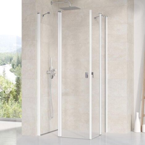 Ravak Chrome - Porte de douche CRV2-80, 780-800 mm, blanc/verre transparent 1QV40100Z1 (1/5)
