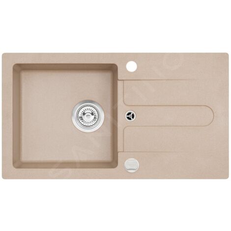 Alveus Cortina - Évier en granit 750x420 mm, avec commande de vidage, beige 1703055 (1/2)