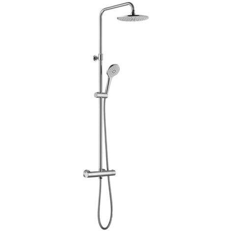 Aqualine Douches - Set de douche avec thermostat, raccordement par le bas, chrome 1202-18 (1/3)