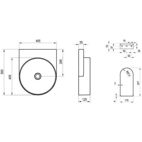 Ravak Yard - Lavabo 405x500 mm, sans trop-plein, sans trou pour robinet, blanc XJX01040000