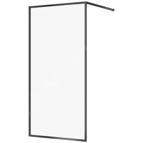 Cersanit Larga - Paroi de douche Walk-In, 100x200 cm, noir/verre clair S932-139 (1/4)