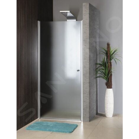 Aqualine Cabines de douche - Porte de douche Pilot, 1000 mm, aluminium brillant/verre Brick PT100 (1/5)