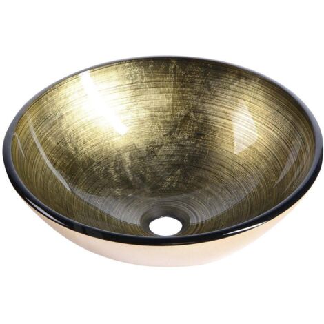 Sapho Beauty - Vasque à poser, diamètre 420 mm, verre/bronze 2501-21 (1/5)