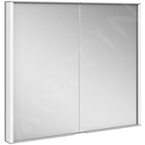 Keuco Royal Match - Armoire miroir avec éclairage LED, encastrable, 800x700x149 mm, alu elox argenté 12812171311 (1/5)
