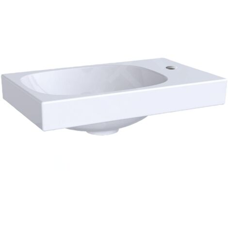 Geberit Acanto - Lave-mains 400x250 mm, avec 1 trou à droite, sans trop-plein, avec KeraTect, blanc 500.635.01.8 (1/4)