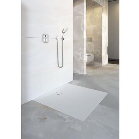 Geberit Setaplano - Receveur de douche plat, 900x1000 mm, matériau minéral, Antislip, blanc alpin 154.271.11.1