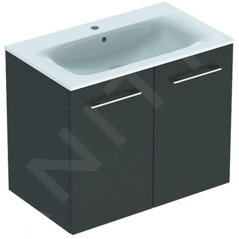 Geberit Selnova Square - Meuble-vasque 635x788x480 mm, avec vasque, 2 portes, gris velouté mat 501.257.00.1 (1/3)