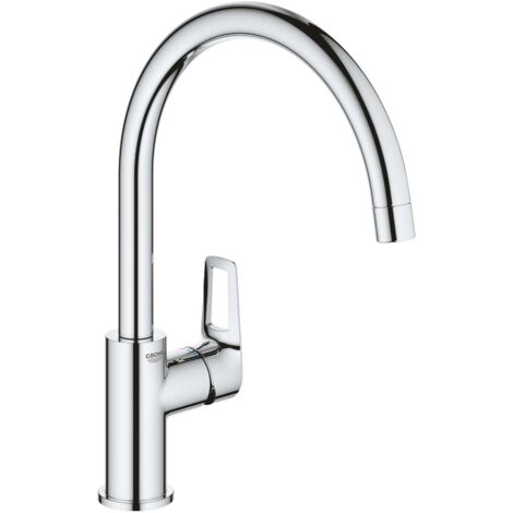 Mitigeur d’évier chrome 360° – Cartouche GROHE SilkMove 28 mm – Montage monotrou – 31232001 (1/6)