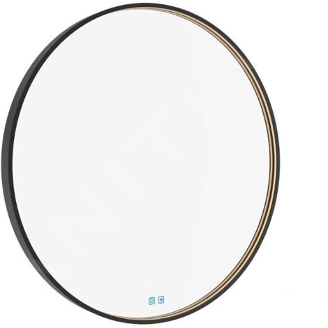 Nimco - Miroir avec éclairage LED, diamètre 90 cm, touches tactiles, noir ZPC 31003RVX-90 (1/5)