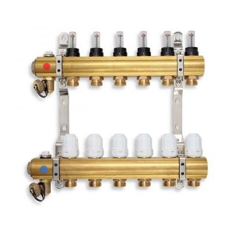 Novaservis Matériel de plomberie - Collecteur avec vannes thermostatiques, rég. avec vannes de débit mécaniques, 5 circuits (1/2)