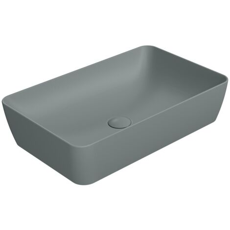 Comptoir NUBES lavabo en céramique 60x38cm, agave mat (1/4)