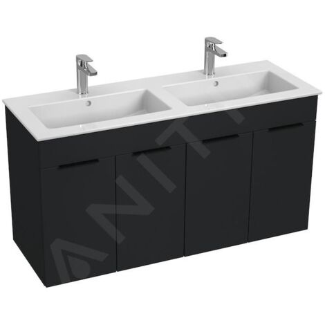 Jika Cube - Meuble avec double-lavabo 116x43x61 cm, anthracite mat H4536611763521 (1/2)