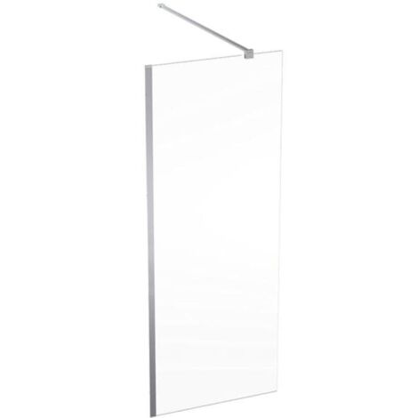 Geberit GEO - Paroi de douche Walk-In, 80x200 cm, argent/verre clair 560.119.00.2 (1/2)