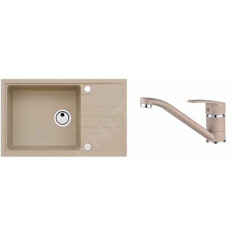 Alveus Sets - Ensemble d'évier Intermezzo 130 et la robinetterie Nina, beige SETA014 (1/5)