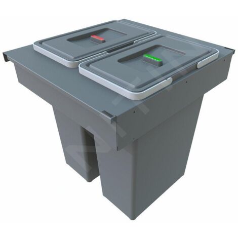Elletipi Square 2.0 - Poubelle encastrable, cloisonnée, 70 l PA3 INC5060F (1/5)