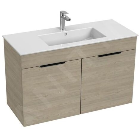 Jika Cube - Meuble avec lavabo 100x43x61 cm, frêne H4536511765141 (1/2)