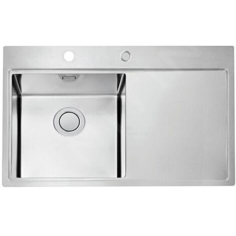 Alveus Pure Up - Évier 790x525 mm, avec commande du vidage, bac à gauche, inox 1123789 (1/3)