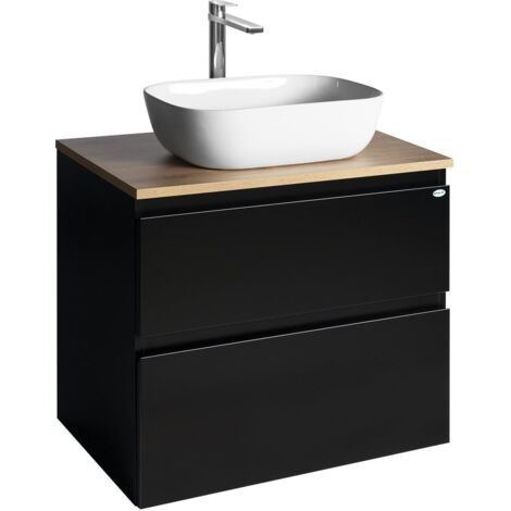 ALTAIR Vanity Unité avec planche 68 cm, noir mat/oak emporio (1/5)