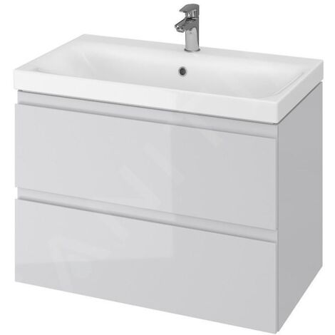 Cersanit Moduo - Meuble-lavabo, 57x80x45cm, 2 tiroirs, gris S929-007 (1/2)