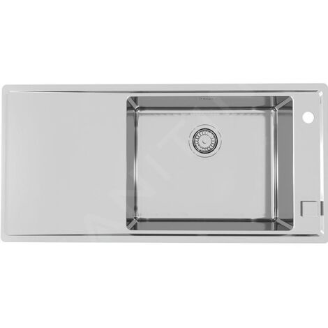 Alveus Stricto - Évier 980x472 mm, avec commande du vidage, bac à droite, inox 1124375 (1/2)