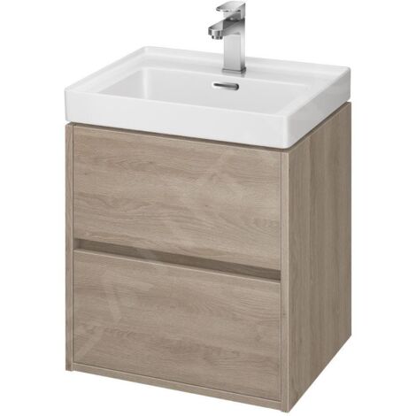 Cersanit Crea - Meuble-lavabo, 53x49x40 cm, 2 tiroirs, chêne S924-007 (1/2)