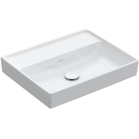 Villeroy & Boch Collaro - Meuble lavabo 600x470 mm, sans trop-plein, sans trou de robinetterie, CeramicPlus, Stone White