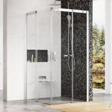 Ravak Matrix - Cabine de douche en quatre parties MSRV4-100/100, 985-1005 mm, aluminium brillant/verre clair 1WVAAC00Z1 (1/5)