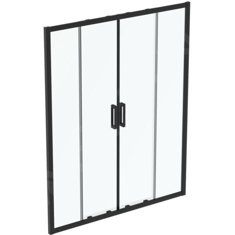 Ideal Standard Connect 2 - Porte de douche coulissante, 4 battants, 1600 mm, noir / verre clair K9282V3 (1/3)