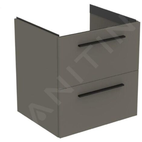 Ideal Standard i.Life B - Meuble vasque 60x63x51 cm, 2 tiroirs, quartz gris mat T5270NG (1/2)