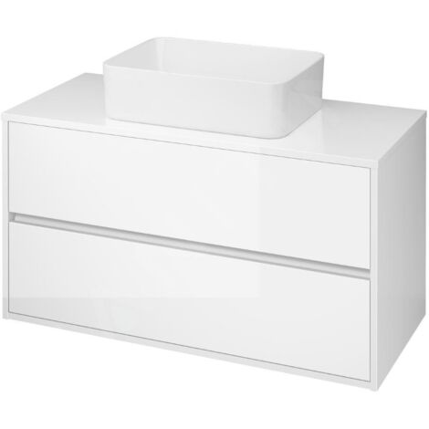 Cersanit Crea - Meuble-lavabo, 53x100x45 cm, 2 tiroirs, blanc S924-006 (1/3)