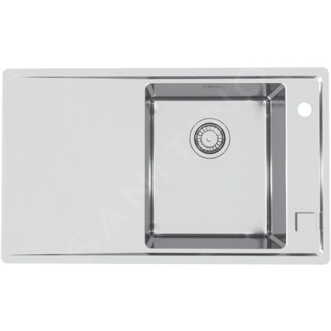 Alveus Stricto - Évier 790x472 mm, avec commande du vidage, bac à droite, inox 1124361 (1/3)