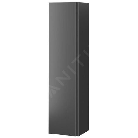 Cersanit Moduo - Armoire haute, 160x40x34 cm, 1 porte, charnières G/D, miroir intérieur, anthracite S590-086 (1/2)