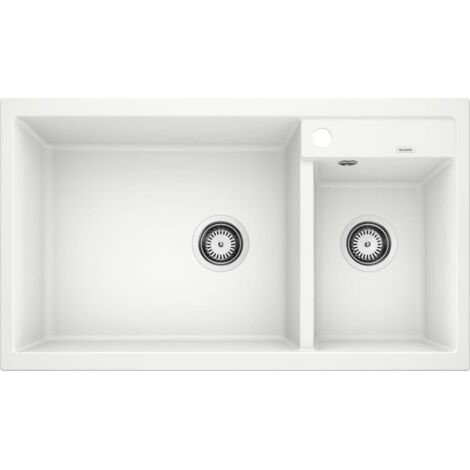 Blanco – Évier en silgranit 2 bacs 860x500 mm – Grand bac gauche – 1 trou robinetterie – 2 trous pré-percés – SKU 513269 (1/5)