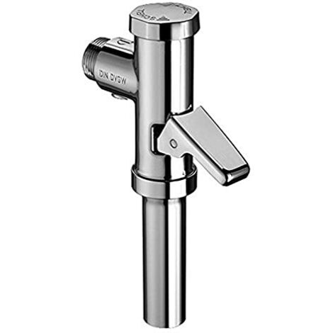 Schell – Chasse d'eau de WC à pression 3/4'' chromé – Mécanisme à débit réglable 1,0-1,3 L/s – Bac plat et rinçage en profondeur – Pression à partir de 1,2 bar