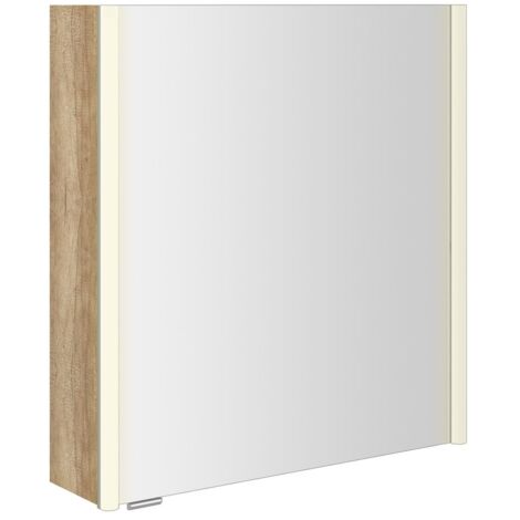 ALIX Armoire miroir avec éclairage LED 66x70x17,5cm, gauche/droite, chêne Alabama (1/2)