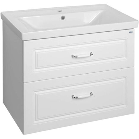 Aqualine Favolo - Meuble lavabo 865x600x446 mm, 2 tiroirs, blanc mat FV290 (1/5)