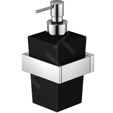 Steinberg 460 - Distributeur de savon avec support, verre noir / chrome 460 8002 (1/4)