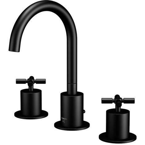 Steinberg 250 - Mitigeur de lavabo avec vidage, installation 3 trous, noir mat 250 2000 S (1/5)