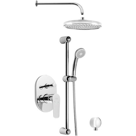 LOTTA Douche en béton Set avec un seul levier Mixer Tap, 2 Outlets, Chrome (1/2)