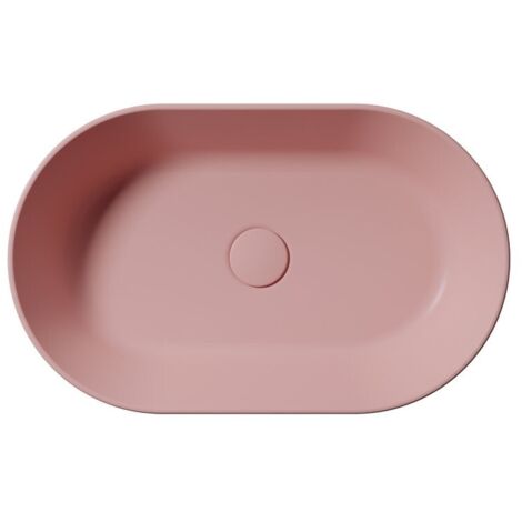 Vasque à poser en céramique KUBE X, 60x37cm, ovale, blush mat (1/4)