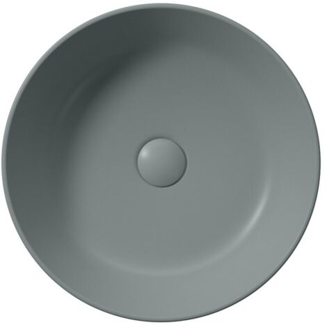 KUBE X Counter Top Ceramic Washbasin dia 40 cm, agave mat (1/2)