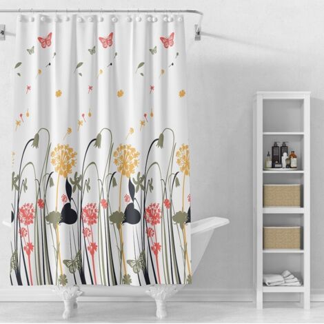 Rideau De Douche Feuilles Noires Et Or | Espace Rideau De Douche