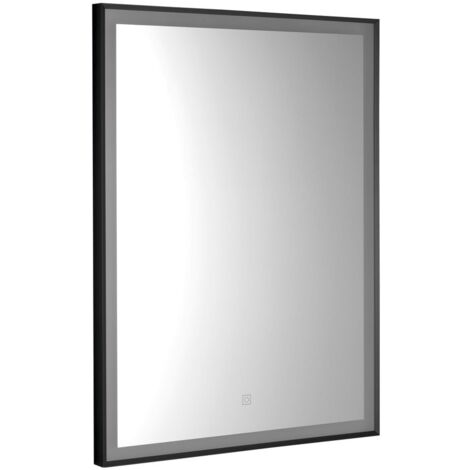 Aqualine - Miroir avec éclairage LED, 80x60 cm, capteur tactile, noir mat CN060 (1/5)