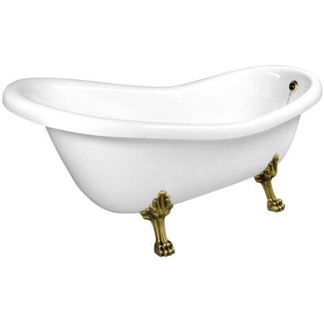 RETRO Freestanding Bath 167,5x76x71cm Bronze Legs, Blanc (1/5)