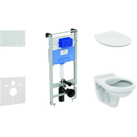 Ideal Standard ProSys - Set d'installation pré-murale, cuvette Alpha avec abattant, plaque de déclenchement Oleas M2, SoftClose, chrome ProSys120M SP39 (1/5)