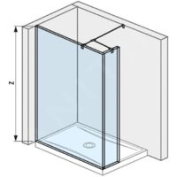 Jika Pure - Paroi latérale en verre, 1200x200x2000 mm, avec finition Jika Perla Glass H2674260026681