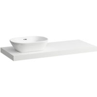 Laufen Lani - Comptoir pour lavabo, 118 cm, découpe à gauche, blanc mat H4046721122601